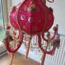 stunning bright pink chandelier ceiling light BNWT Image 10