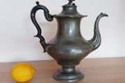 Antique rare large pewter teapot by Dixon &amp; Son sold by W. &amp; J. Edmundson &amp; Co.  35 Capel st. Dublin  circa 1830