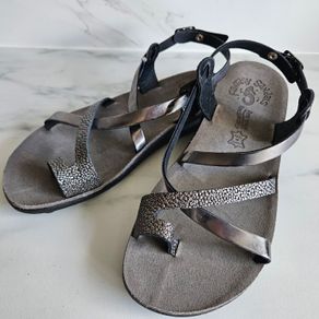 Super comfortable anti-slip Greek Fantasy Sandals leather flip flops S400 Mara Grey Splash new & boxed RRP 65 euro size UK 3.5 36 EU