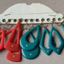 Vintage Colorful Geometric Earrings X 6 Image 2