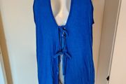 Royal blue long line cover up vest size UK16 EU44 Postage included