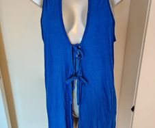 Royal blue long line cover up vest size UK16 EU44 Postage included