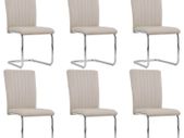 Cantilever Dining Chairs 6 pcs Cappuccino Faux Leather