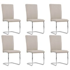 Cantilever Dining Chairs 6 pcs Cappuccino Faux Leather