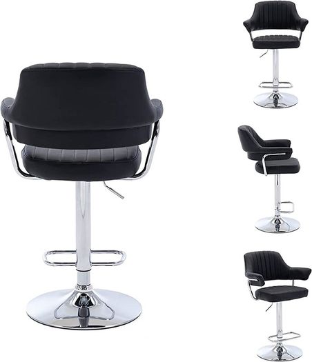 Modern Emper Padded Swivel Faux Leather Breakfast Kitchen Bar Stool Pub Barstool MULTIPLE COLOURS AVAILABLE (FREE POSTAGE)