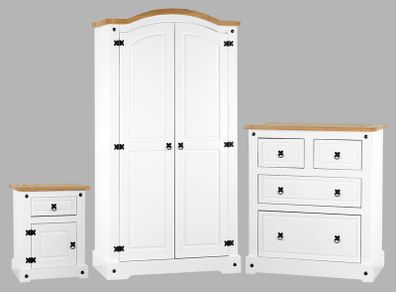 Corona Trio Bedroom Set White