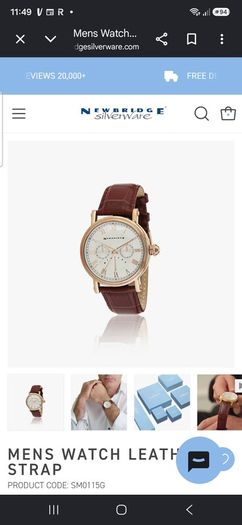 Brand new Newbridge Silverware mens watch with brown leather strap
