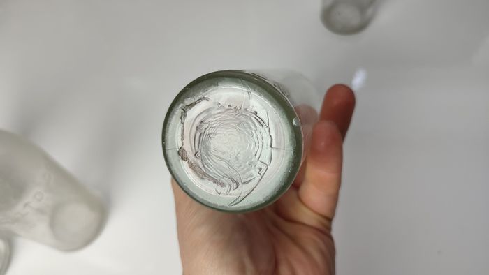 329 - Set of 5 Vintage Clear Glass Collectible Decorative Mineral Water Bottles