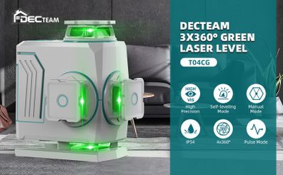 New 4D Green Laser Self Level 4x360