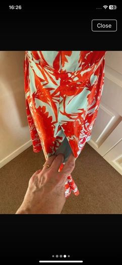 Banana Republic size 12 lined orange blue dress