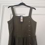 Khaki cotton spring/summer midi dress - size 10 Image 3