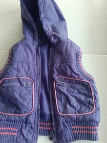 childs jacket with hood and new beanie hat