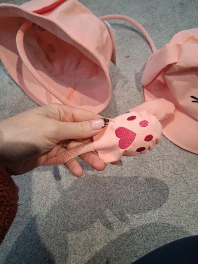 Two Brand New with tags 'Press my paws to move my ears' Sun hats both Age 7-9 years