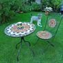 Mosaic Bistro Garden Table + Garden Clock Image 2