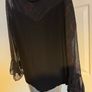 Saloos Collection black elastic party top with mesh sleeves size L/XL UK16 EU44 Postage included Image 4