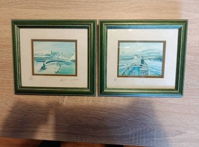 pair of original limited edition framed prints by Helen Walsh