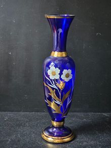 BOHEMIA Crystalex Cobalt Blue Vase