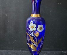 BOHEMIA Crystalex Cobalt Blue Vase