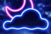 Cloud and Moon Led Neon Light USB/Battery Powered 10.6 inch x 7.8 inch