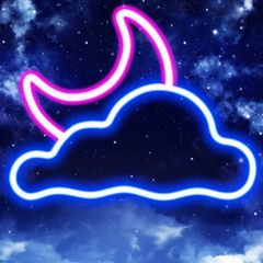 Cloud and Moon Led Neon Light USB/Battery Powered 10.6 inch x 7.8 inch