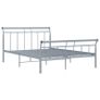 Bed Frame Grey Metal 140x200 cm Image 2