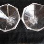 Pair of Tent Footed  Clear Crystal Candlestick Holders Image 3