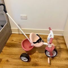 SMOBY Pink Tricycle with Parent Handle
