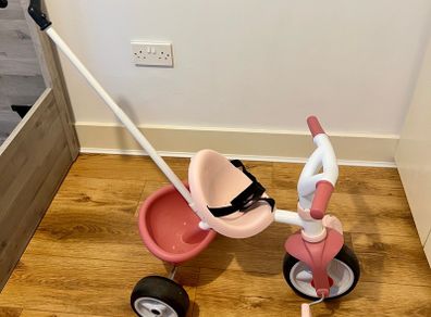 SMOBY Pink Tricycle with Parent Handle