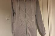 Missguided long line grey zipped cotton hoodie jumper size M UK14 EU42 Postage included