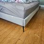 Light Grey Velvet King Size Bedframe Image 9