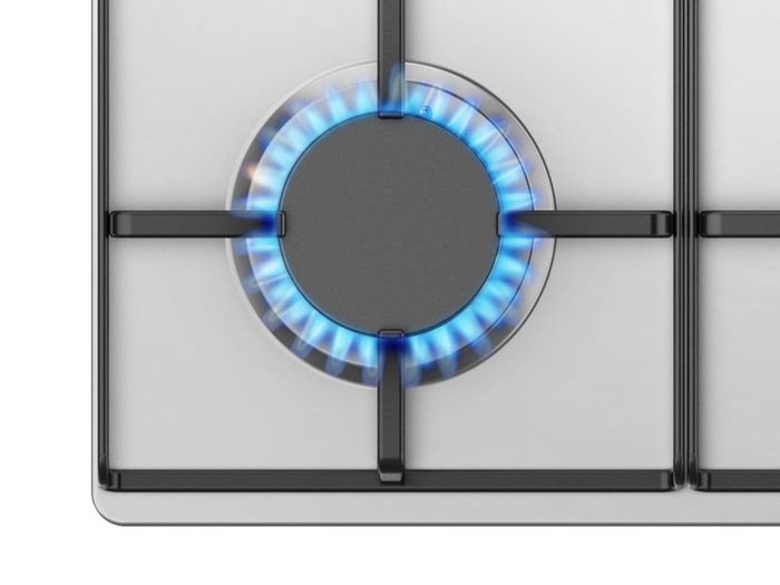 Built-in 60cm Gas Hob - Stainless Steel with 4 Cooking Areas, Easy Clean Surface, One -Hand Ignition, 60 x 52 x 8.9 cm (L x W x H)
