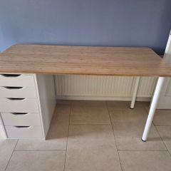 Desk with Drawer Unit Wood Effect Top
