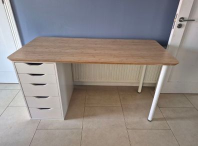 Desk with Drawer Unit Wood Effect Top