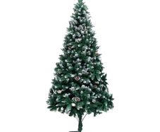 Artificial Christmas Tree with Pine Cones and White Snow 240 cm