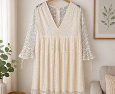 dress Bnwt cream lace mini dress grace & mila size small 10