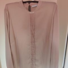 Himmelblau by Lola Paltinger beige long sleeve detailed blouse size UK22 EU50 Postage included