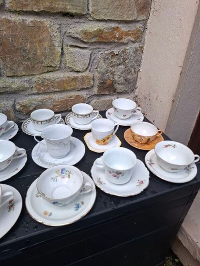 Mix and match 15 tea cups and saucers postage possible