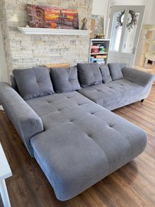 Spacious L-Shape Sofa Bed in Grey