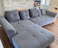 Spacious L-Shape Sofa Bed in Grey