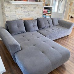 Spacious L-Shape Sofa Bed in Grey