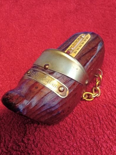 Vintage Wooden Clog Souvenir Thermometer