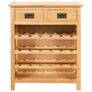 Wine Cabinet 72x32x90 cm Solid Oak Wood Image 2