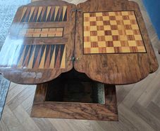 Antique Victorian Burr Walnut Games & Work Table