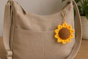 sunflower crocheted keychain