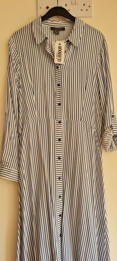 Midi Striped Shirt Dress