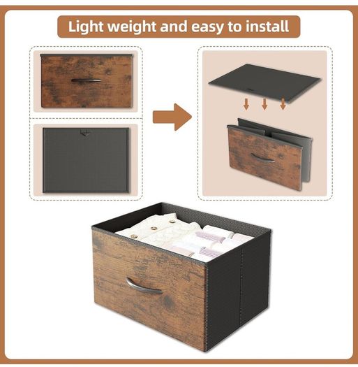 8 Drawers Chest of Drawers, Fabric Storage Dresser Vertical with Spacious Wooden Tabletop