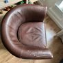 Brown faux leather tub chair Image 3