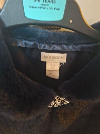 Monsoon Girls Fur Shrug/Bolero age 5-6