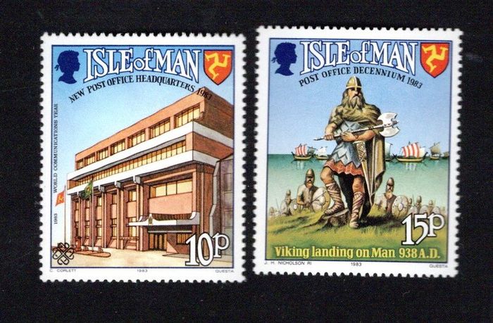 1983 Isle of Man World Communication Year ad Tenth Anniversary of Isle of Man Post Office Authority Commemorative Stamp Mint Never Hinged (MNH)