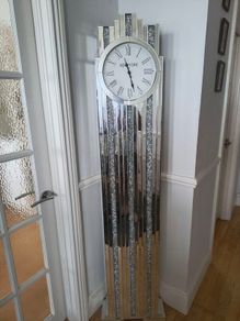Freestanding Mirrored Glass Clock
